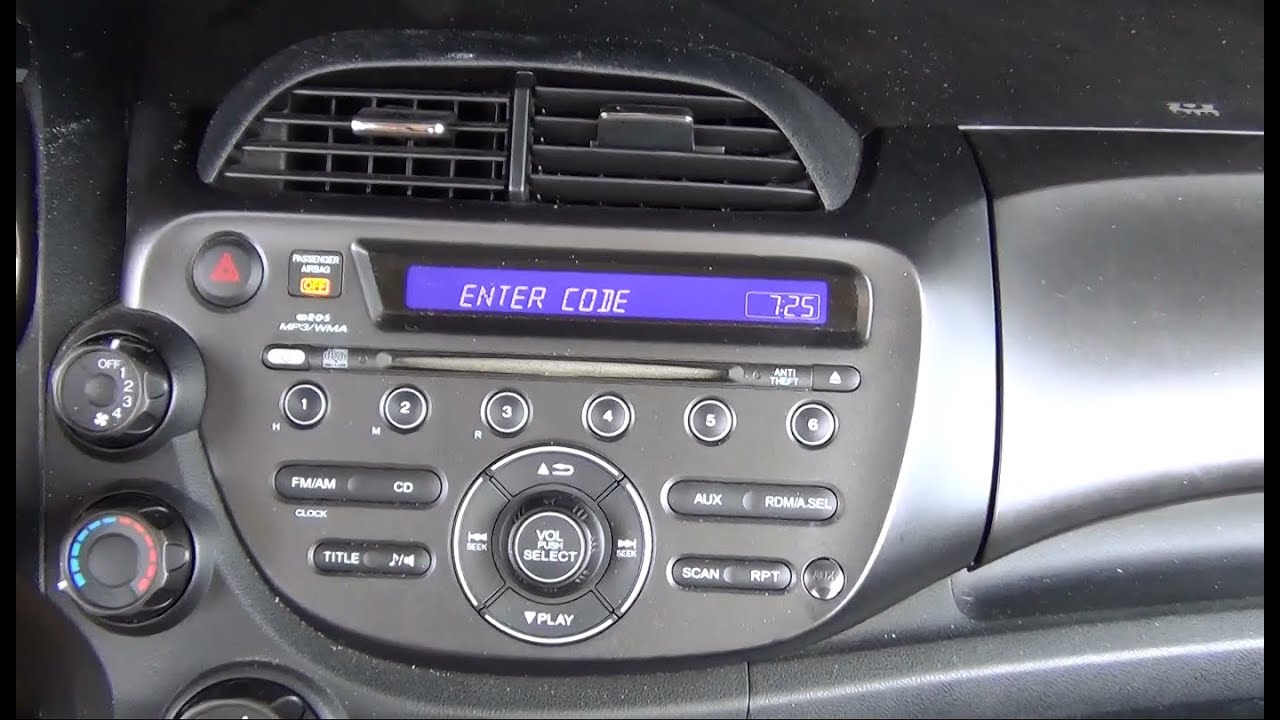 Código de radio Honda Fit 2013: Desbloqueo y solución de problemas