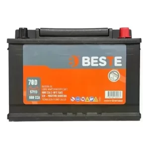 Batería de Auto Beste MF57113 70Ah 660CCA Positivo Derecho