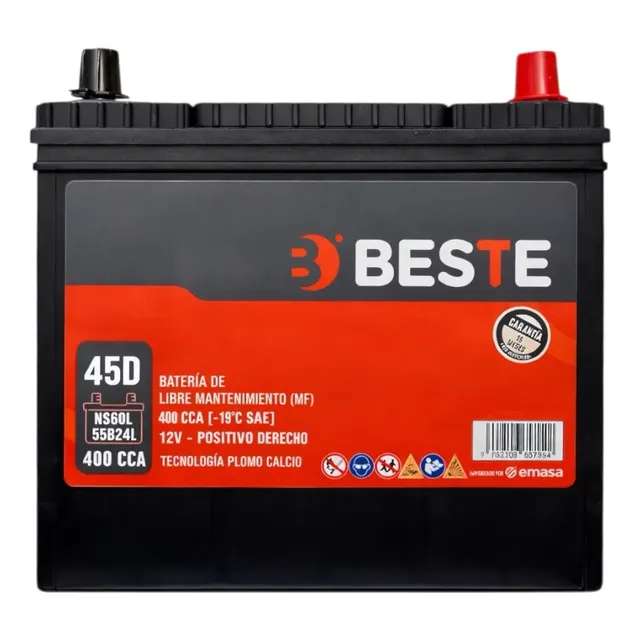Batería de Auto Beste 45Ah 400CCA Baleno Swift Terios 1 Batería de Auto Beste 45Ah 400CCA Baleno Swift Terios