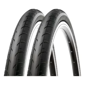 Pack 2 Neumaticos Bicicleta Aro 700 X 23c Ruta Fixie Urbano Color Negro