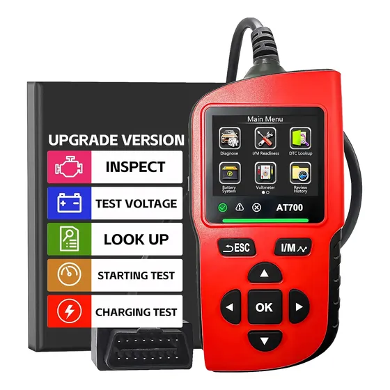 Escáner Automotriz OBD2 Multifuncional AT700 Multimarca 1 Escáner Automotriz OBD2 Multifuncional AT700 Multimarca