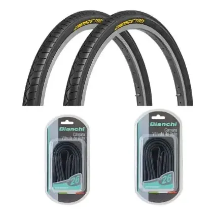 Pack X 2 Neumáticos Bicicleta Aro 26 + Camaras 1 Pack X 2 Neumáticos Bicicleta Aro 26 + Camaras