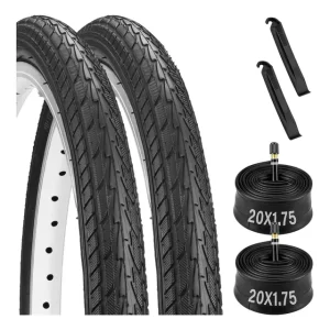 Paquete De 2 Neumáticos De Bicicleta De 20 X 1,75, Y Cámaras