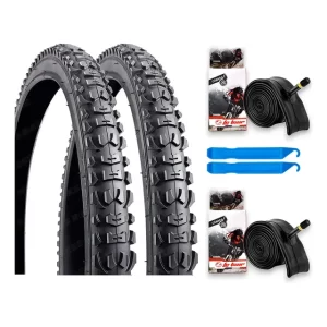 Pack 2 Neumaticos Y Camaras Aro 26 X 2.10 Fantom Rocky Mtb Color Negro