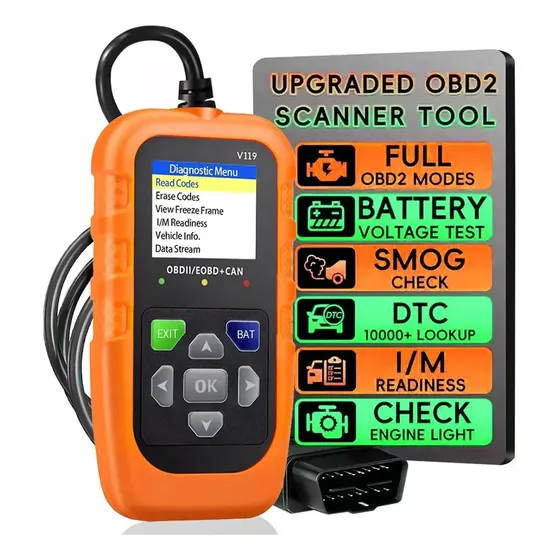 Escáner Automotriz OBD2 Multimarca Pantalla LCD 1 Escáner Automotriz OBD2 Multimarca Pantalla LCD